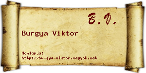 Burgya Viktor névjegykártya